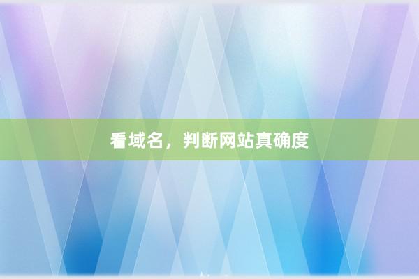 看域名，判断网站真确度